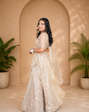 Ivory Pearl Embroidered Designer Lehenga Set